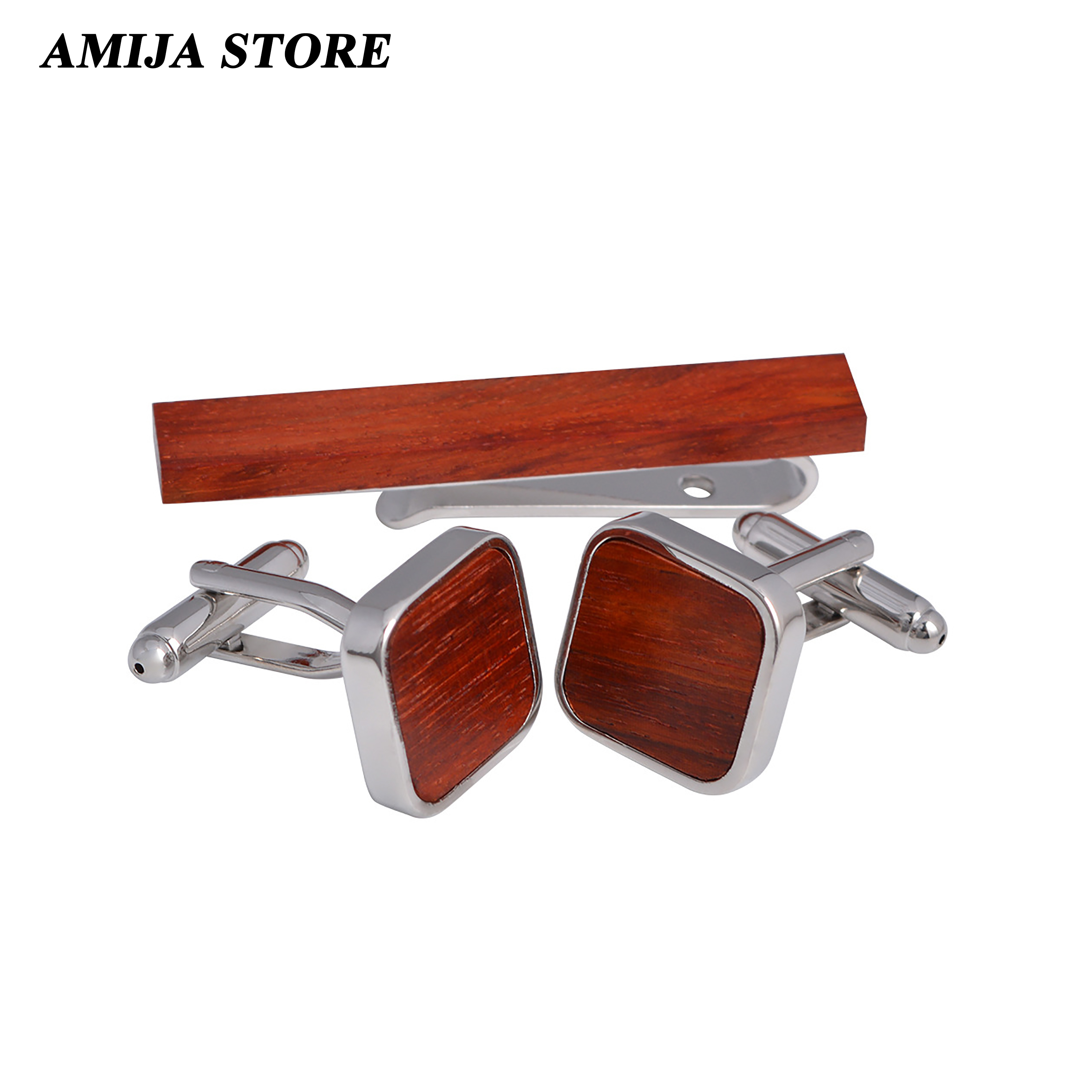 High Quality Wooden Cufflinks  - Tie Bar Set Gift review and price