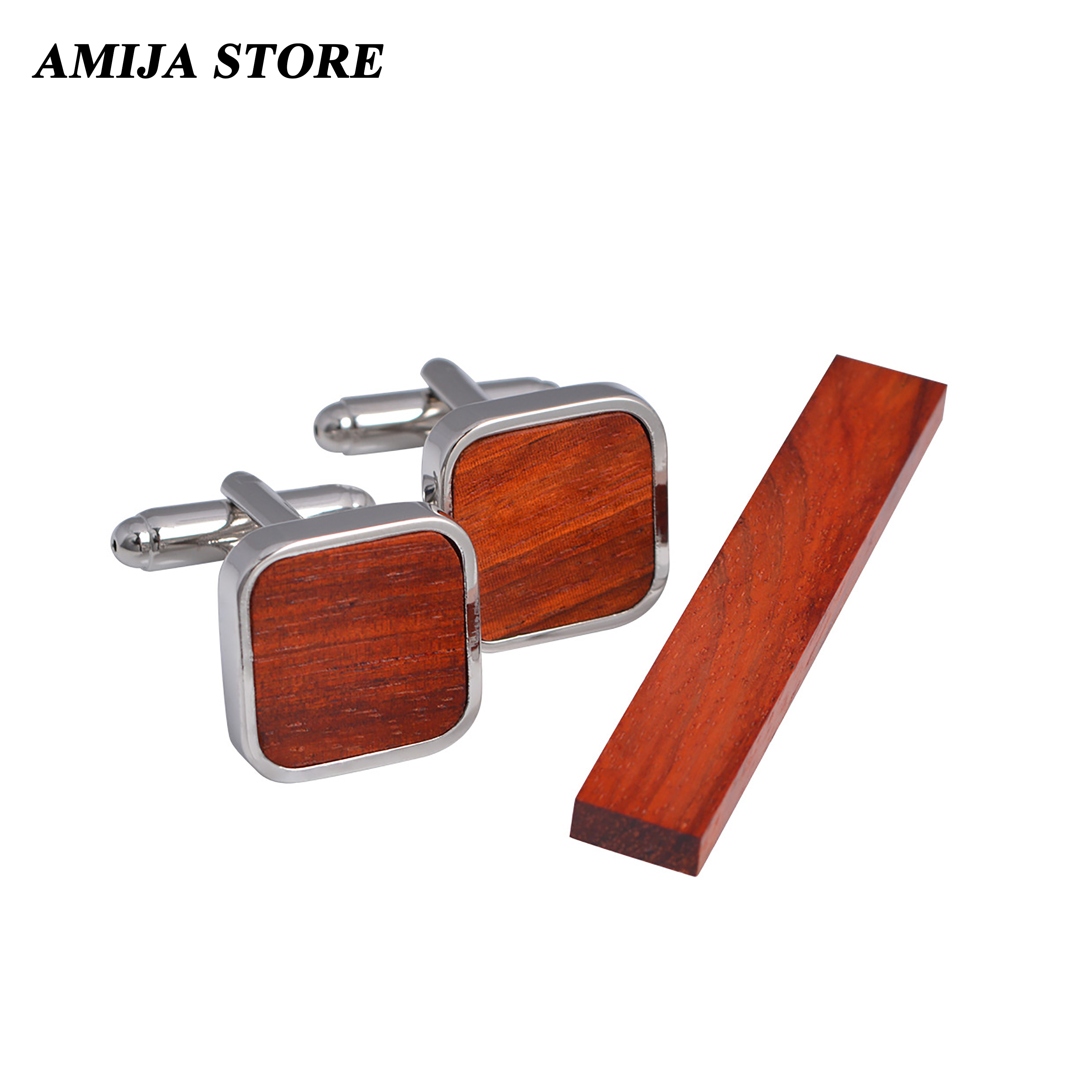 High Quality Wooden Cufflinks  - Tie Bar Set Gift review and price