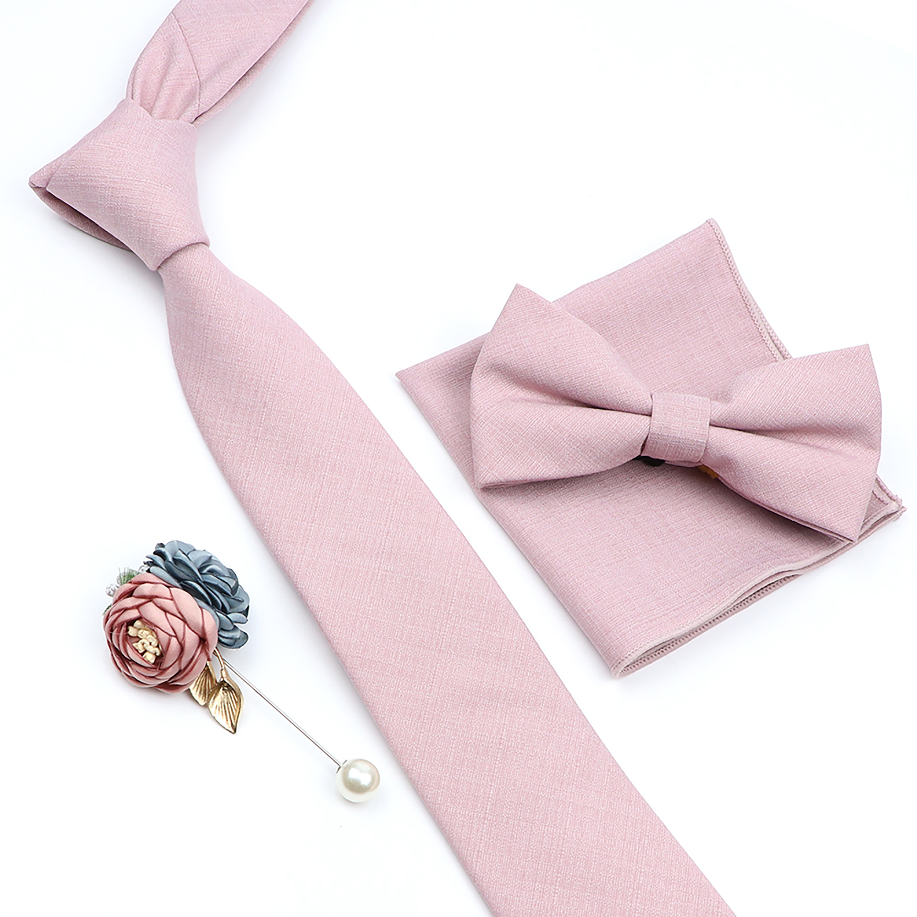 Beautiful Solid Color Tie Broo - Skinny Tie Men review and price