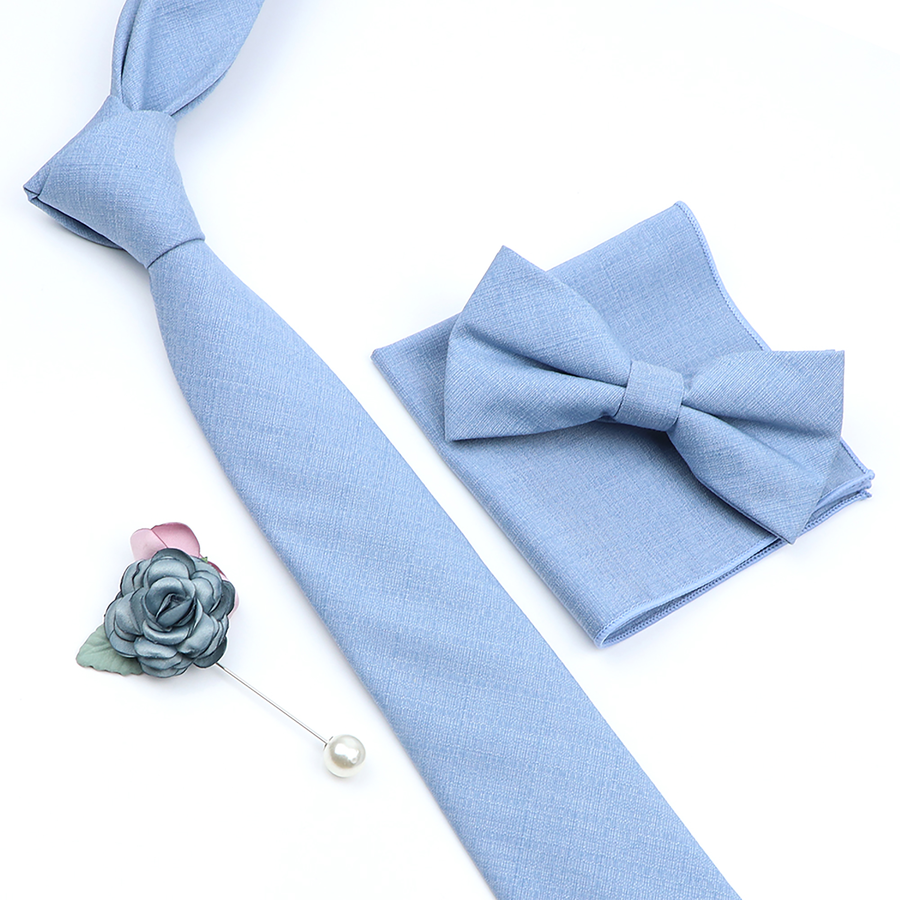 Beautiful Solid Color Tie Broo - Skinny Tie Men review and price