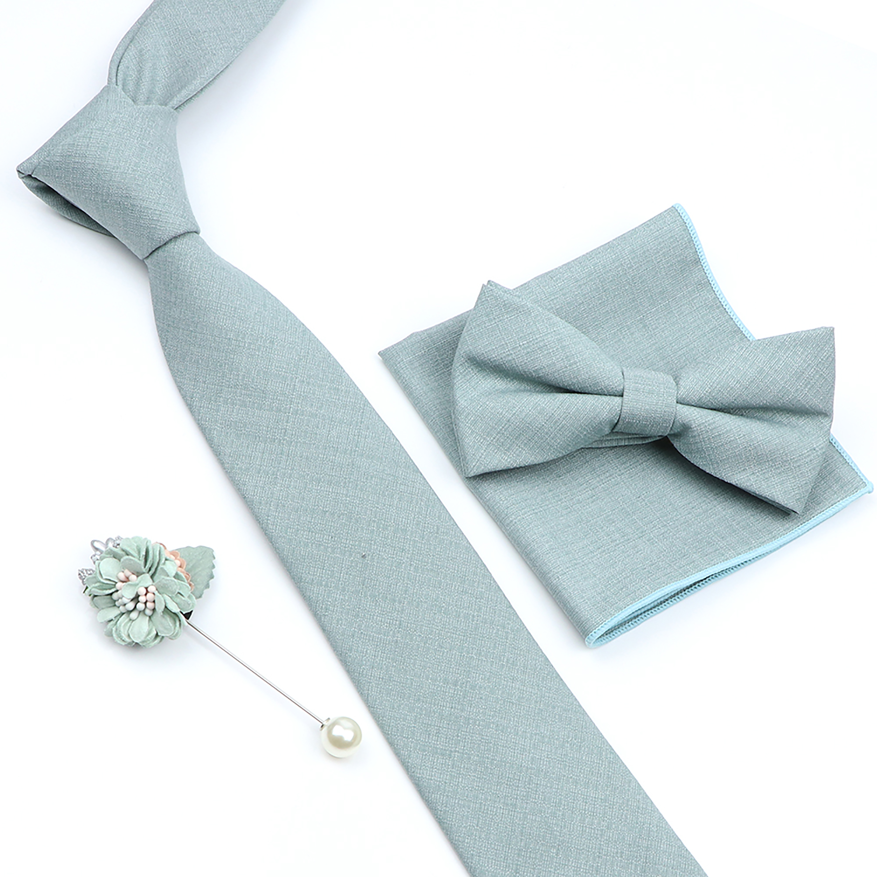 Beautiful Solid Color Tie Broo - Skinny Tie Men review and price