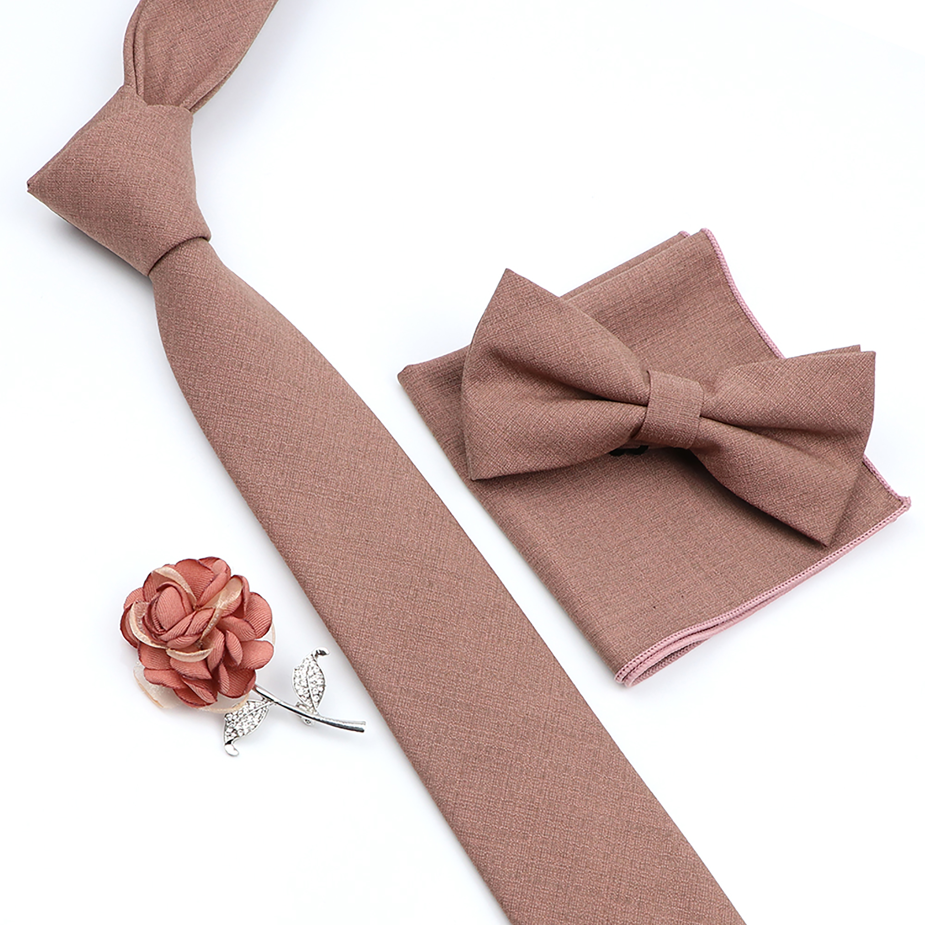 Beautiful Solid Color Tie Broo - Skinny Tie Men review and price