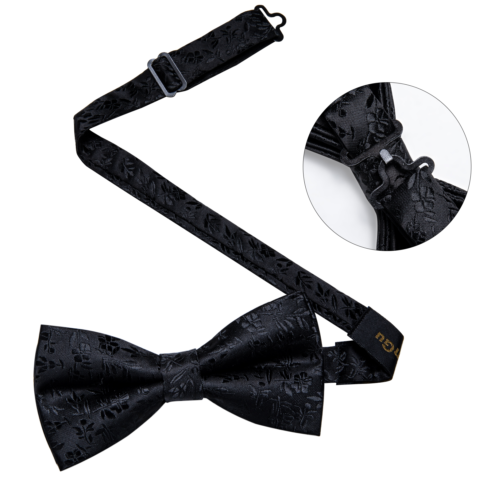 4Pcs Black Solid Floral Men's  - Bow Tie Pre Tied review and price