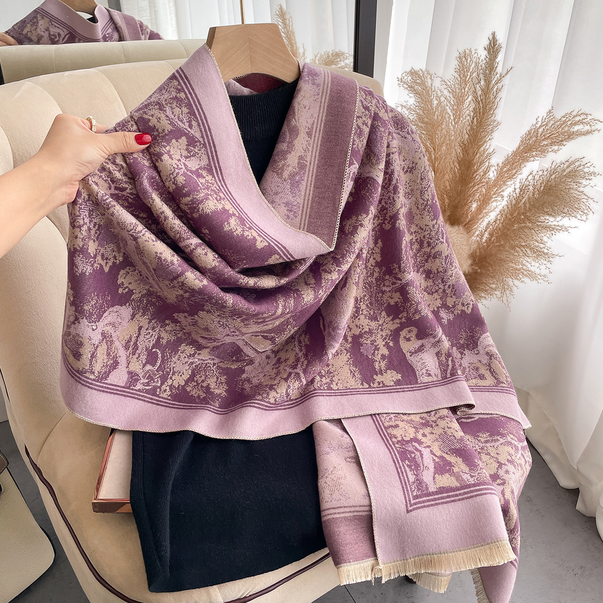 Luxury Winter Cashmere Scarf W - Woven Scarf Blanket review and price