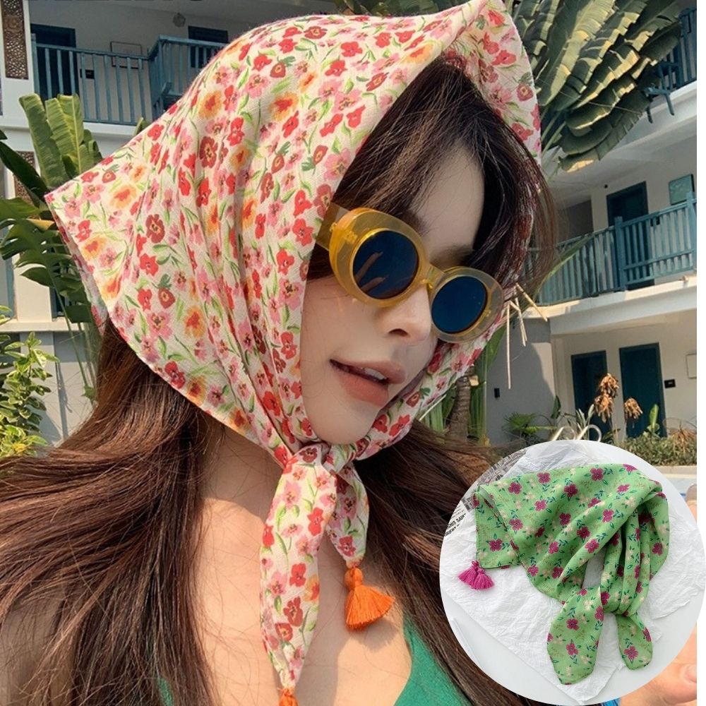 Summer Scarf Colorful Flower P - Bandana Cotton review and price