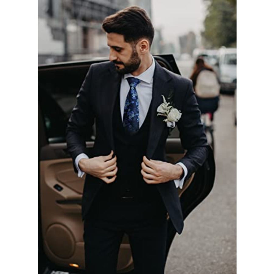 Men Floral Ties Woven Classic  - Pocket Square Set review and price