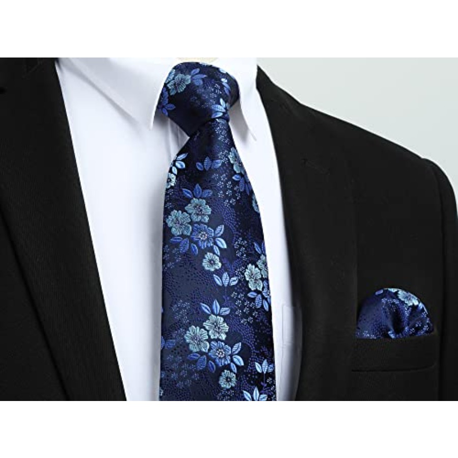 Men Floral Ties Woven Classic  - Pocket Square Set review and price