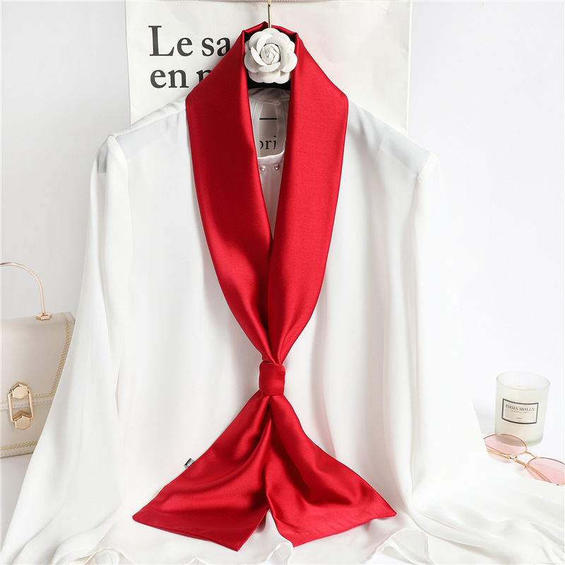 Red Solid Color Long Silk Scar - Head Wrap Turban review and price