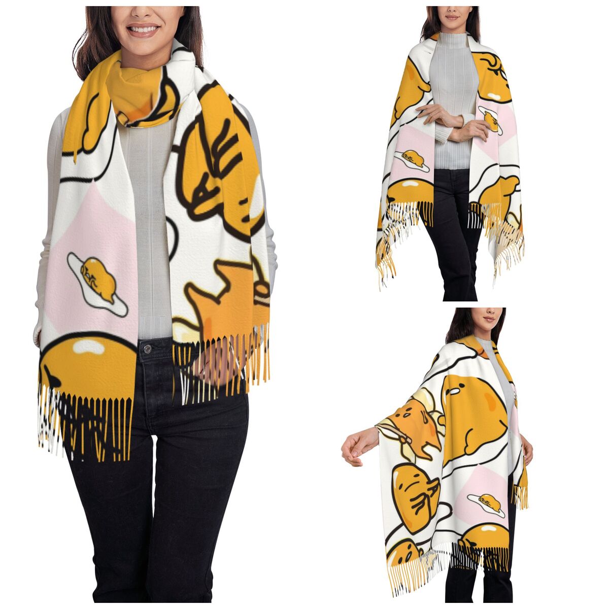 Gudetama Cute Egg Cartoon Scar - Pashmina Wrap Large review and price