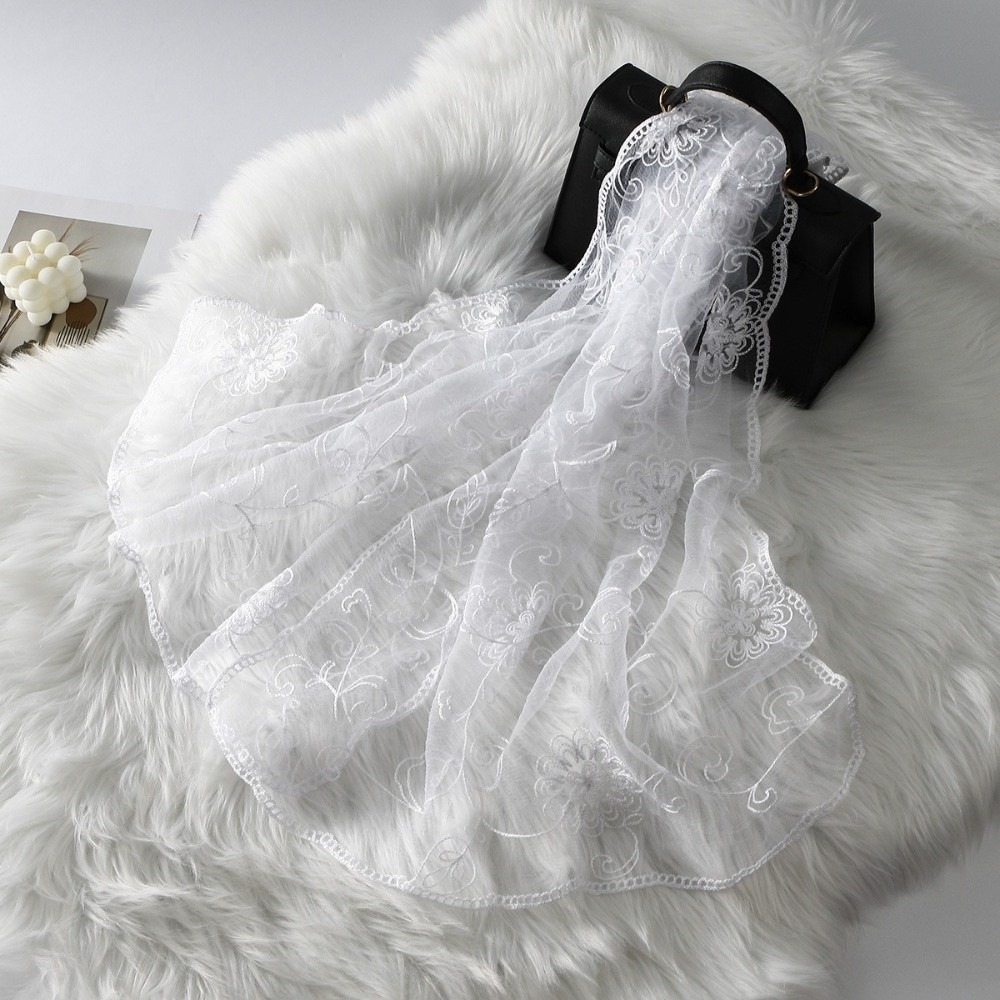 Lace Scarf Embroidered Floral  - Stole Wedding Shawl review and price