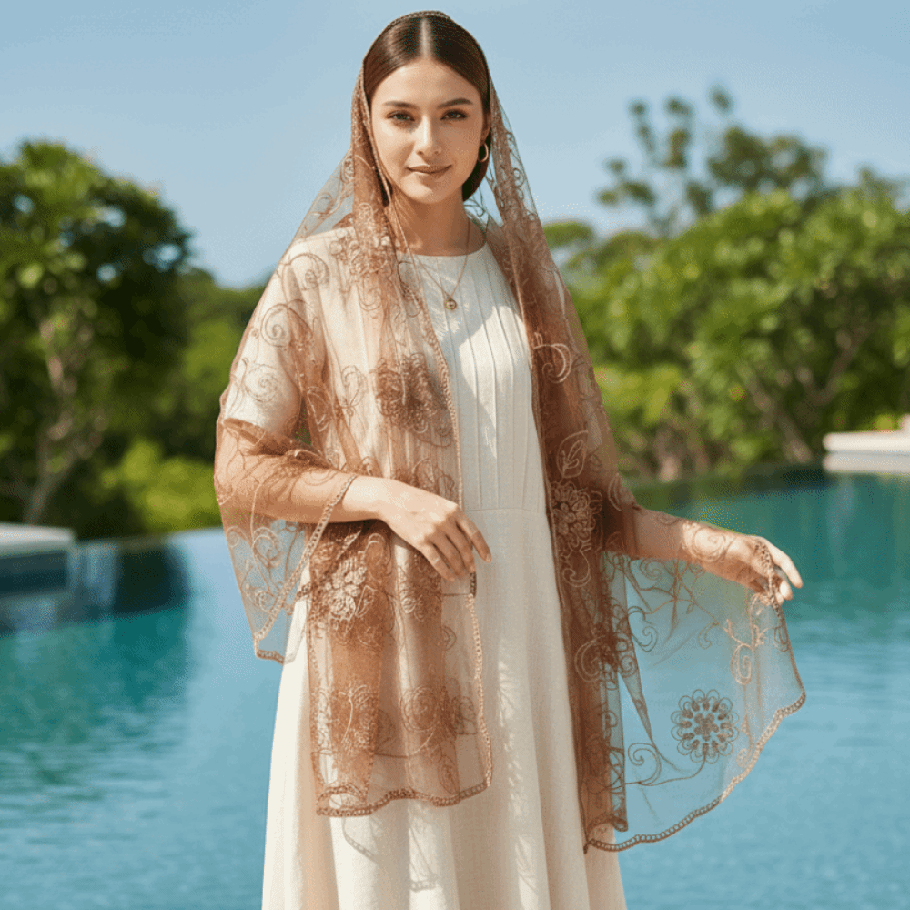 Lace Scarf Embroidered Floral  - Stole Wedding Shawl review and price
