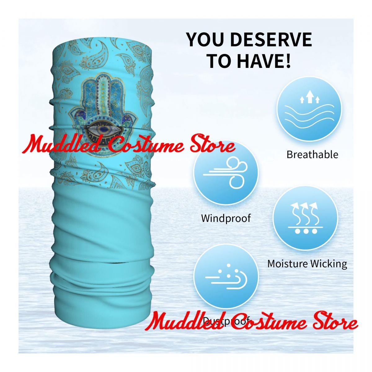 Custom Hand Of Fatima With Pai - Neck Warmer Tube review and price