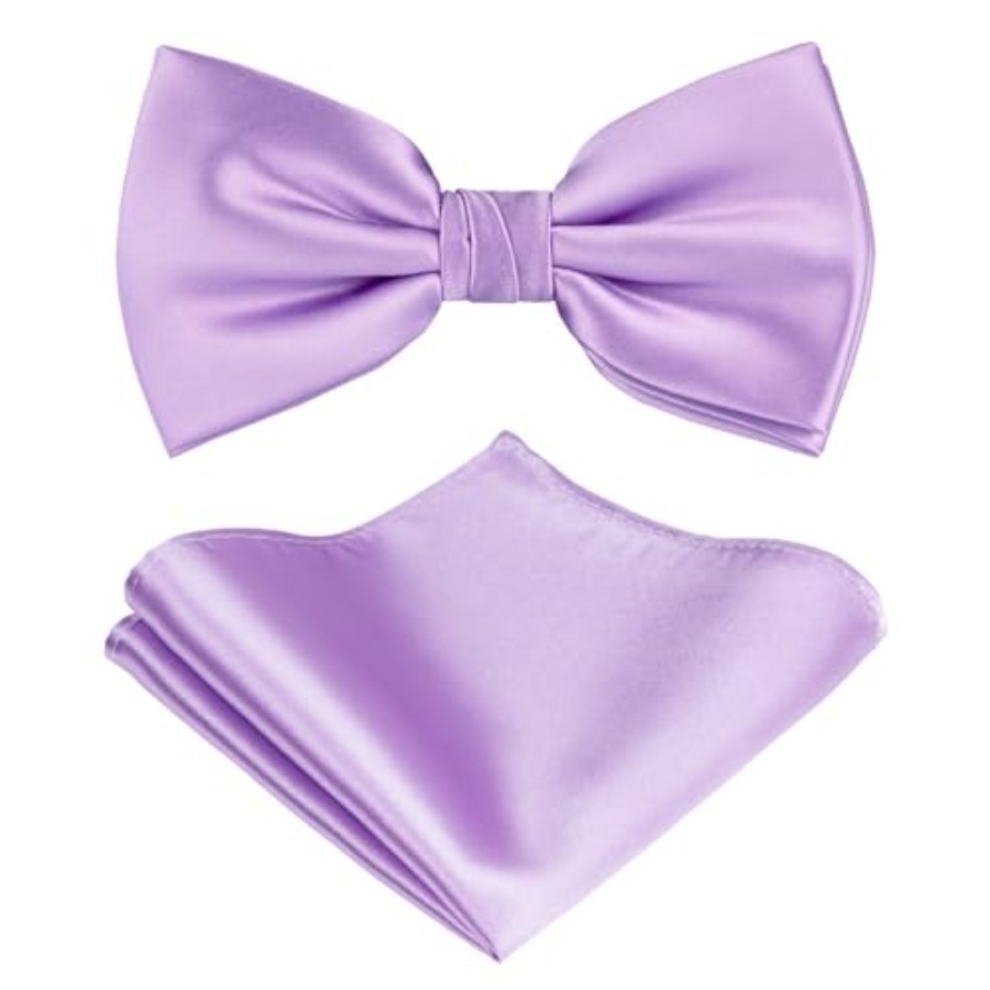 Solid Color Pre-tied Bow Tie a - Pocket Square Set review and price