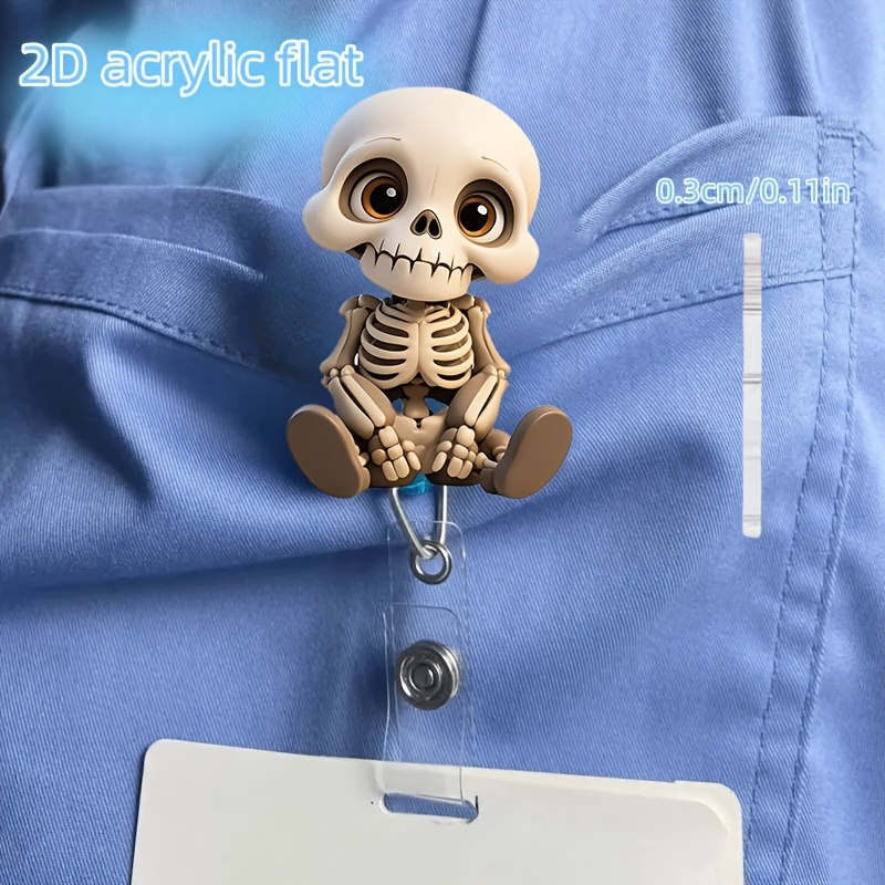 2D Flat, Acrylic Dazed Skull H - Lanyard Badge Holder review and price