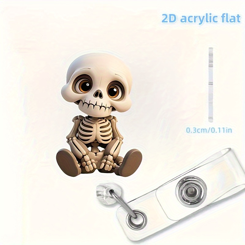 2D Flat, Acrylic Dazed Skull H - Lanyard Badge Holder review and price