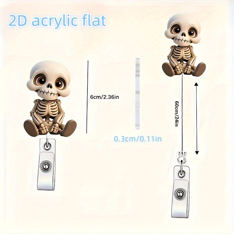 2D Flat, Acrylic Dazed Skull H - Lanyard Badge Holder review and price