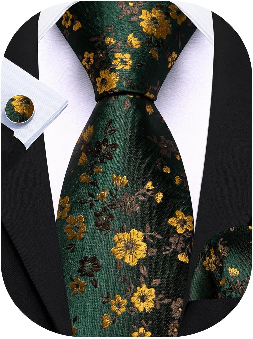 Men's Floral Paisley Silk Tie  - Pocket Square Set review and price