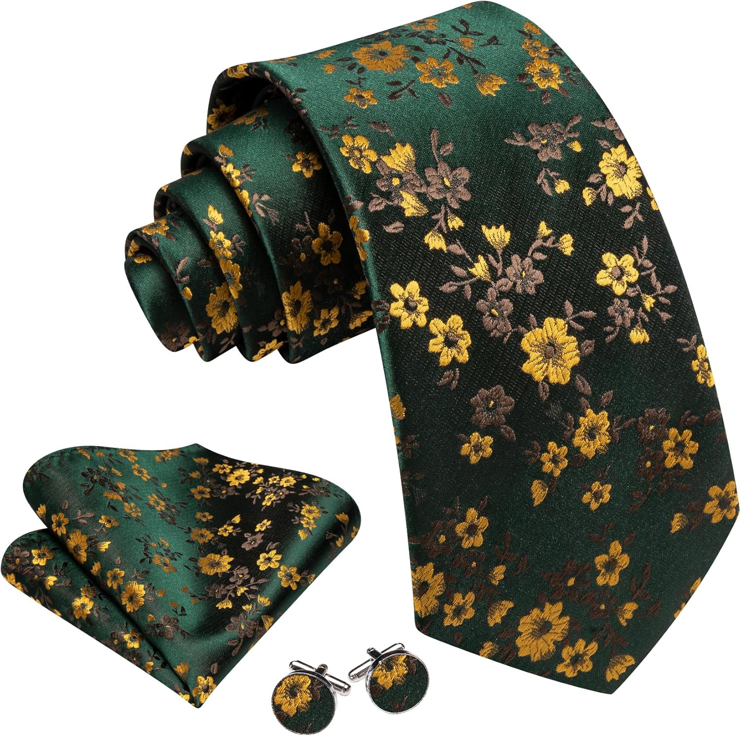Men's Floral Paisley Silk Tie  - Pocket Square Set review and price