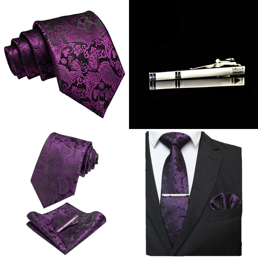 Mens Solid Color Paisley Neckt - Pocket Square Set review and price